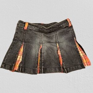 Denim and Plaid Skirt Girls Size 5